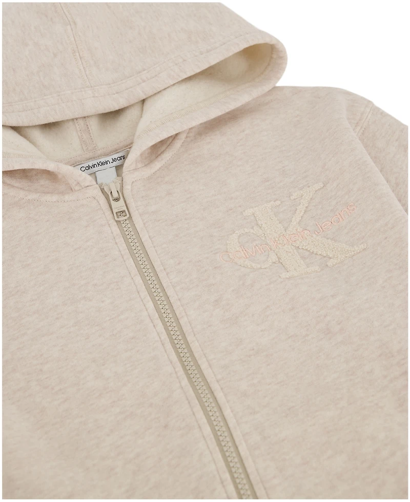 Calvin Klein Girls 7-16 Front-Zip Long Sleeve Hoodie