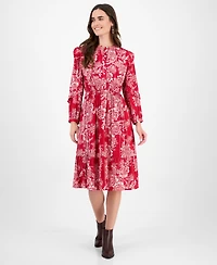 Style & Co Women's Ruffle-Trim Long-Sleeve Dress, Macy's Exclusive