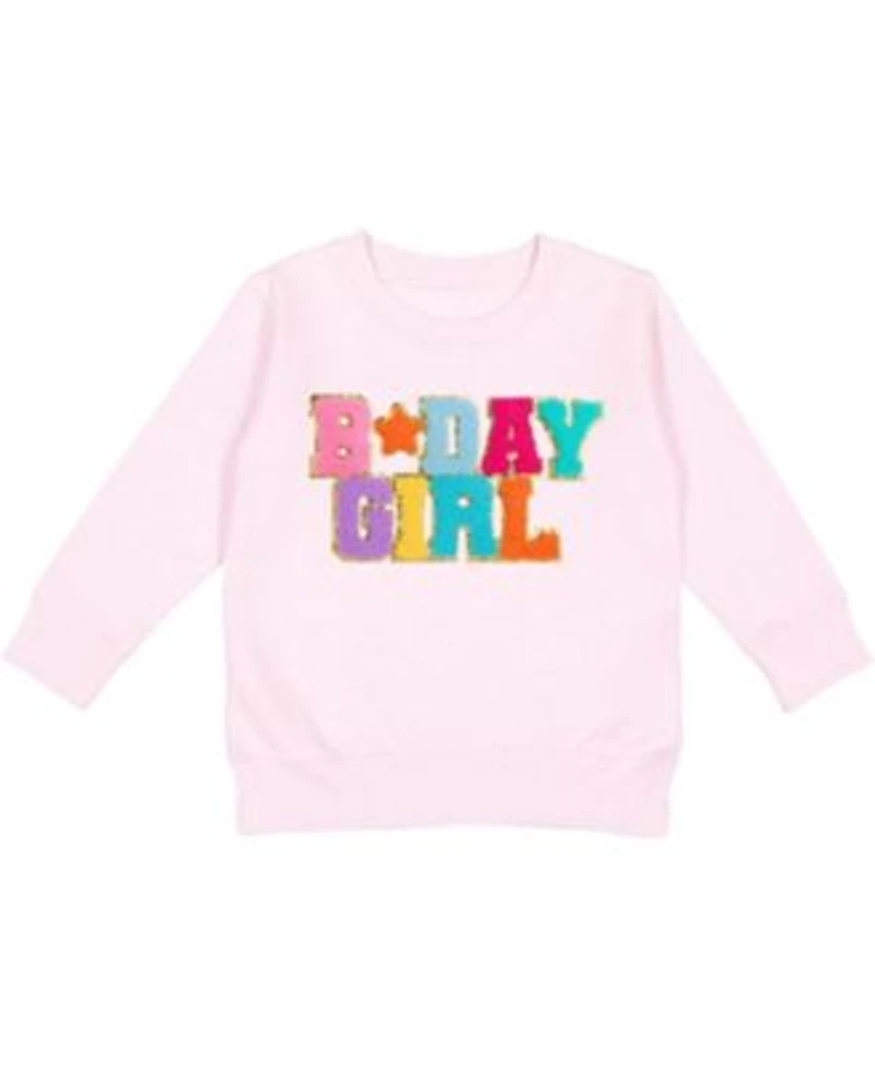 Sweet Wink Little Big Girls Birthday Girl Patch Sweatshirt