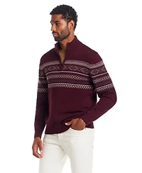 Weatherproof Vintage Men's Fair Isle Quarter-Zip Sweater
