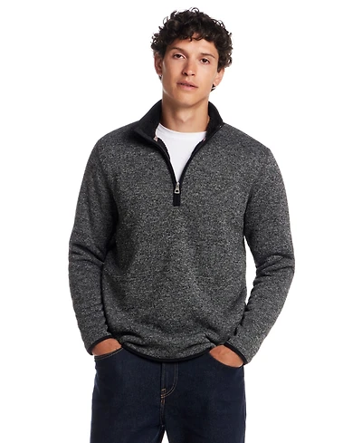 Weatherproof Vintage Men's Fleece Quarter Zip Sweater with Sherpa