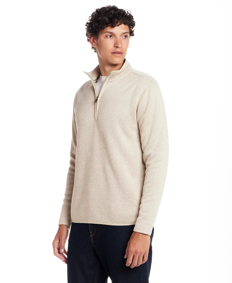 Weatherproof Vintage Men's Fleece Quarter Zip Sweater with Sherpa