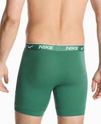 Nike Men's 3-Pack Dri-fit Essential Cotton Stretch Boxer Briefs - Evergreen Aura/ Deep Night/ Black