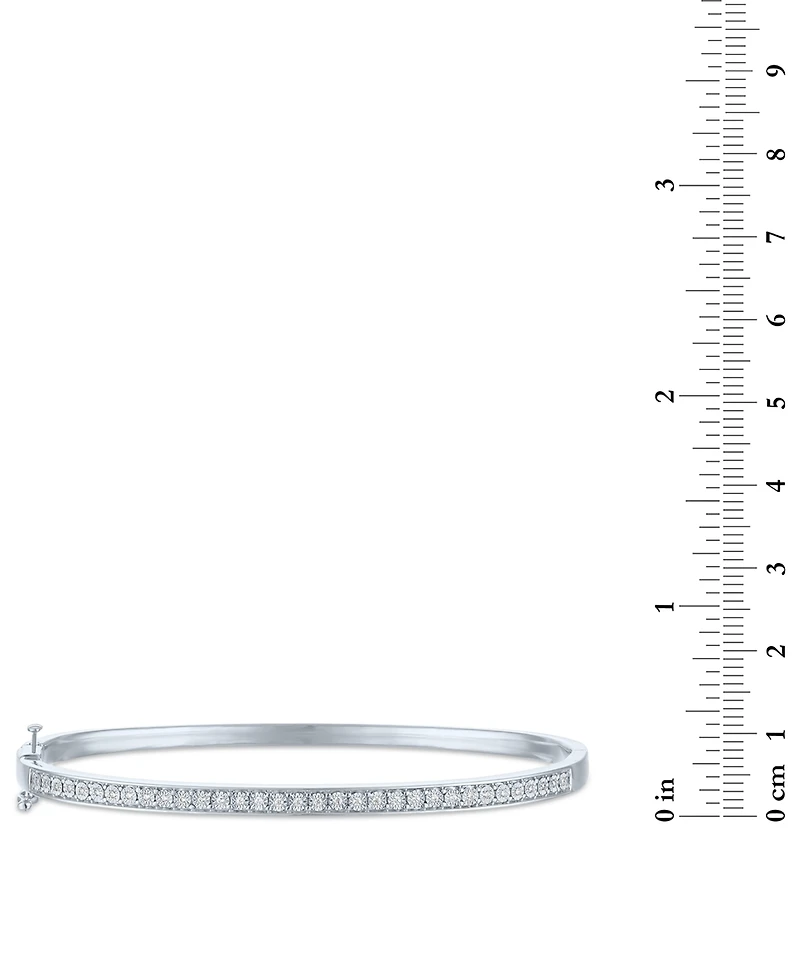 Macy's 2-Pc. Diamond Bangle Bracelet Set (1/5 ct. t.w.) in Sterling Silver