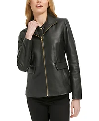 Cole Haan Women's Zip-Front Leather Jacket