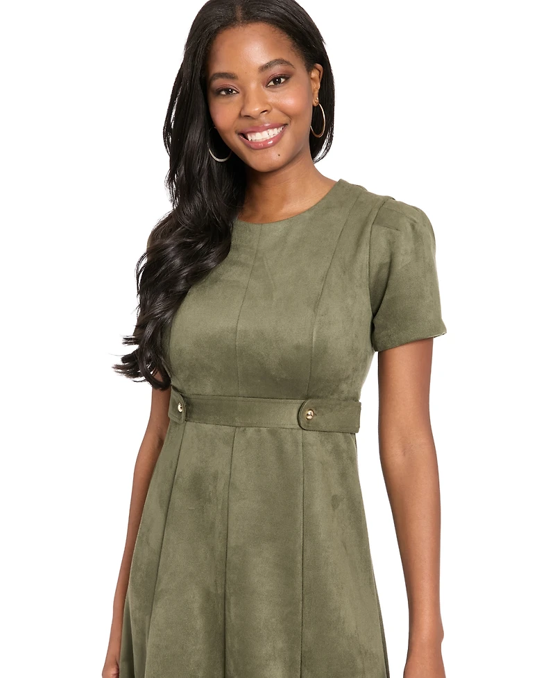 London Times Petite Crewneck Midi Dress