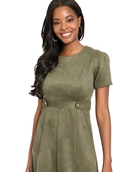 London Times Petite Crewneck Midi Dress