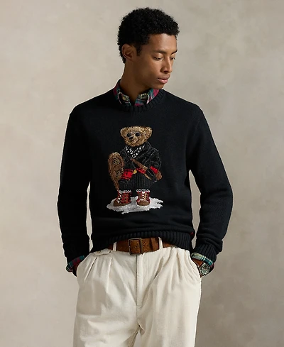 Polo Ralph Lauren Men's Bear Print Crewneck Long Sleeve Sweater