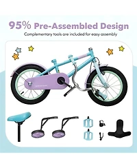 Hongge Kids Bike with Adjustable Handlebar and Saddle Purple-14 Inches