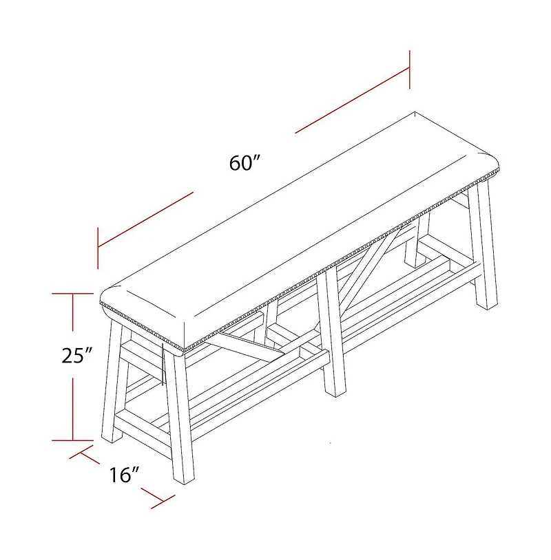 Parker House Furniture Parker House Lodge Dining 60 In. Upholstered Counter Bench