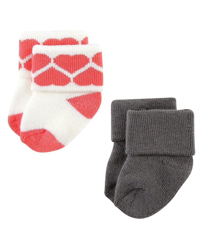 Luvable Friends Baby Girls Cotton Terry Socks Bundle