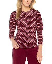 Liverpool Los Angeles Women's Striped Crewneck Top