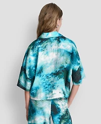Dkny Women's Short Sleeve Printed Top