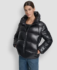 Dkny Jeans Women's Long Sleeve Quilted Puffer Jacket
