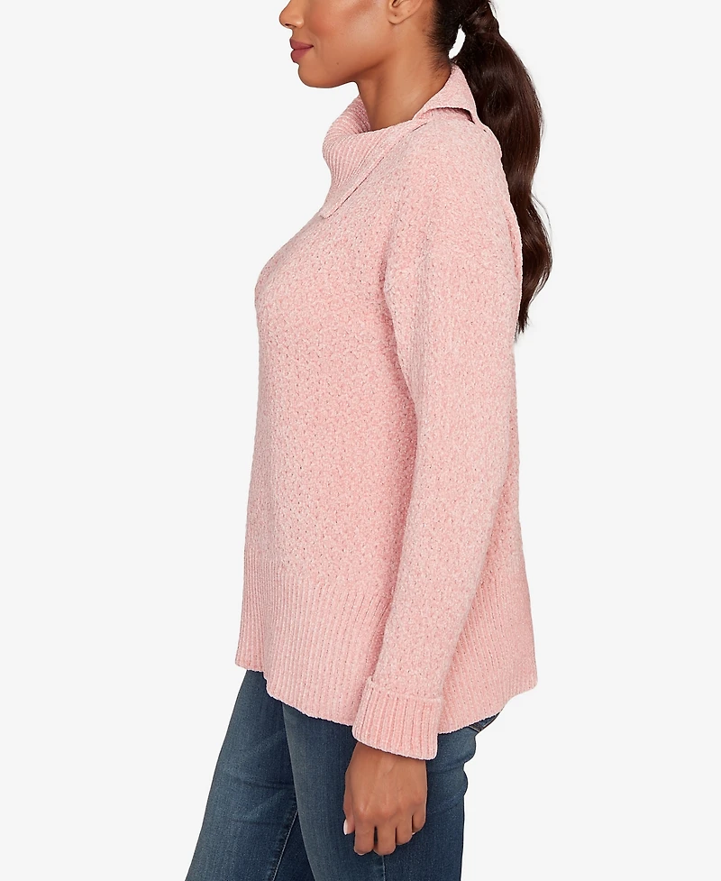 Ruby Rd. Petite Split Cowl Chenille Pullover Sweater