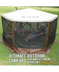 Clam Quick-Set Pavilion Screened Canopy Tent Rain Fly Tarp, Cover Only, Tan