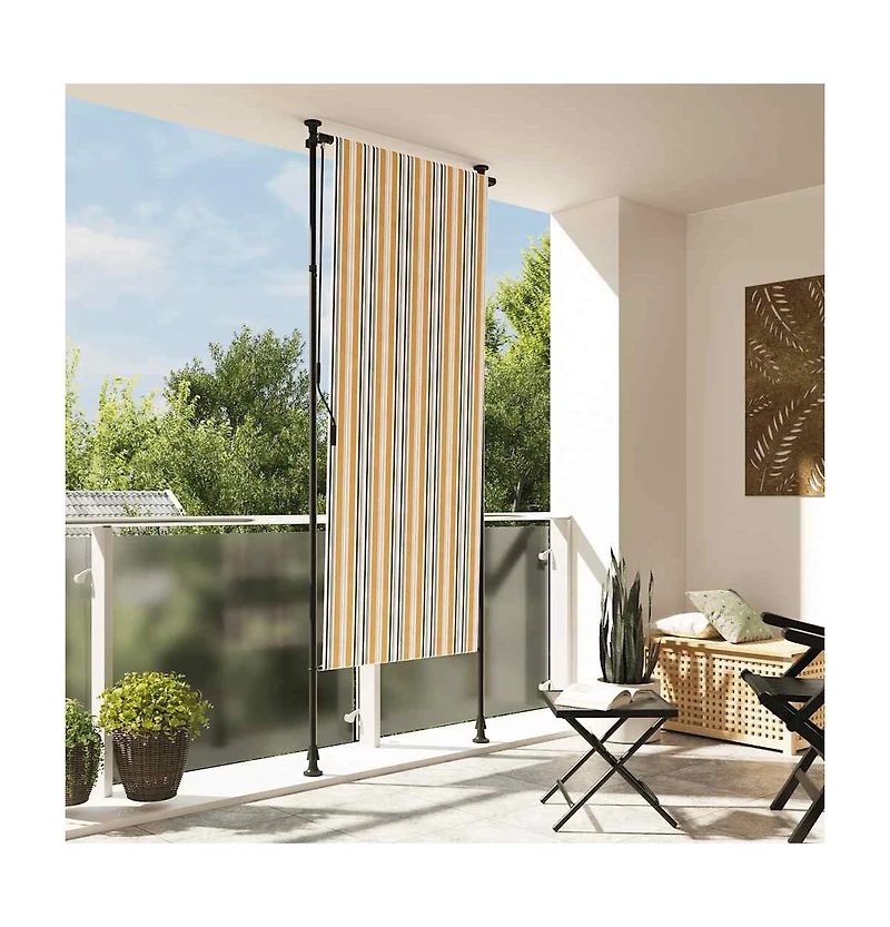 Outdoor Roller Blind Yellow and White