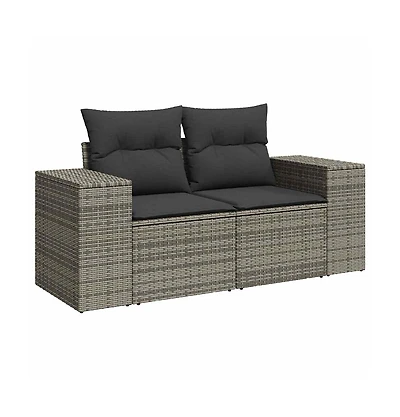 Garden Sofa Grey Pe rattan Medium Adjustable Feet Garden Sofa