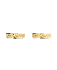Coach Gold Plated Buckle Hoop Earrings