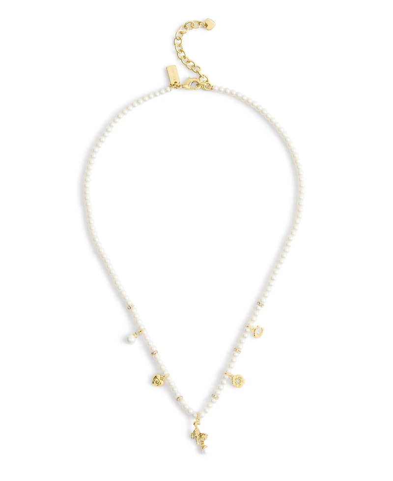 Coach Gold Plated Signature Cat Charm Necklace