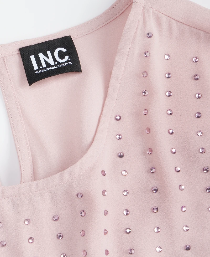 I.n.c. International Concepts Women's Embellished Short-Sleeve Top, Macy's Exclusive
