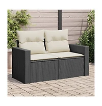 Garden Sofa Black, Cream White