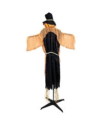6' Animated Jack-o'-Lantern Scarecrow Halloween Decoration