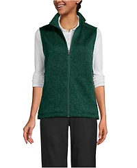 Lands' End Men's School Uniform Unisex Sweater Fleece Zip Front Vest