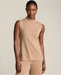 Lands' End Women's Fine Gauge Sleeveless Mock Sweater