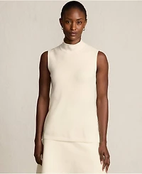 Lands' End Women's Fine Gauge Sleeveless Mock Sweater