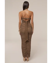 Jluxlabel Women's Ruched Metallic Maxi Dress