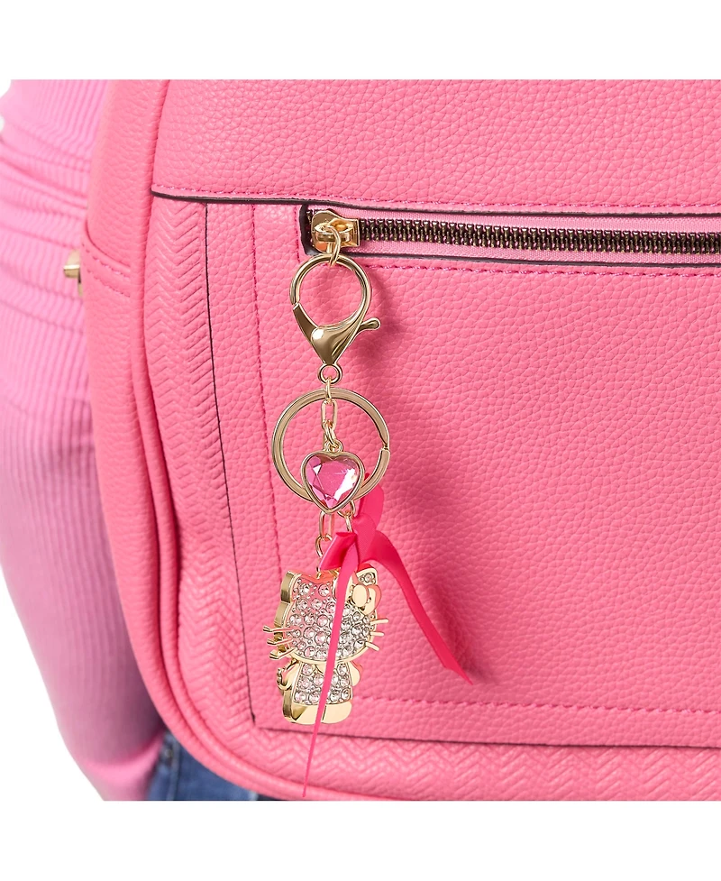 Hello Kitty Sanrio Hello Kitty Crystal Charm Keychain with Bow and Heart Accent