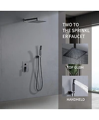 Rainsken Shower System Shower Faucet Combo Set Wall Mounted with 10" Rainfall Shower Head and Handheld Shower Faucet