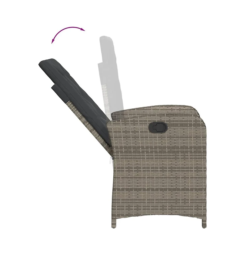 Reclining Garden Chair Gray