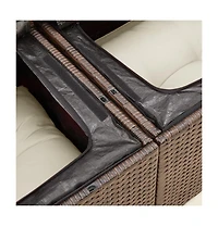 Garden Sofa Brown and cream white