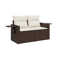 Garden Sofa Brown and cream white