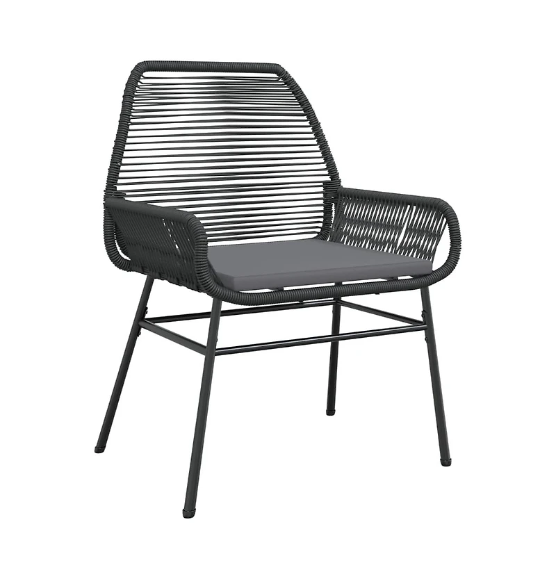 Garden Chair Black Pe rattan Medium Uv-resistant materials