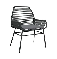 Garden Chair Black Pe rattan Medium Uv-resistant materials