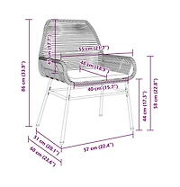 Garden Chair Grey Pe rattan Medium Durable Garden Chair
