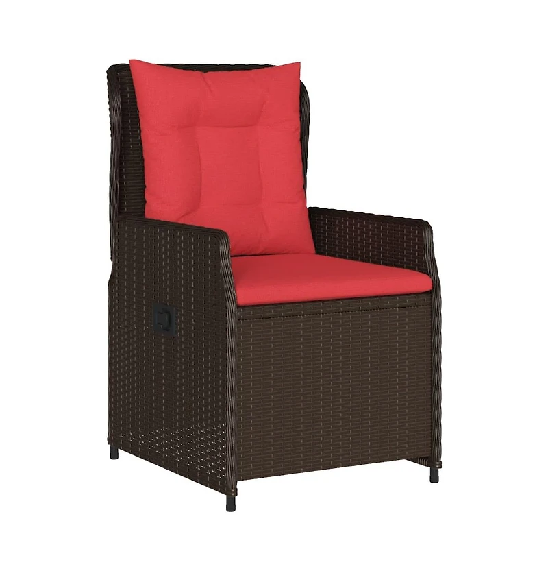 Reclining Patio Chair Brown, Red