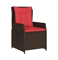 Reclining Patio Chair Brown, Red