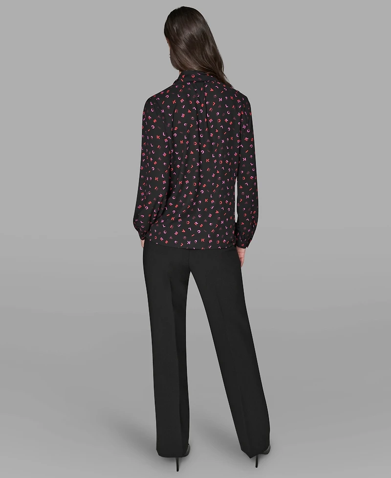 Karl Lagerfeld Paris Women's Woven Long Sleeve Top