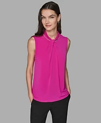 Karl Lagerfeld Paris Women's Sleeveless Cut and Sew Top