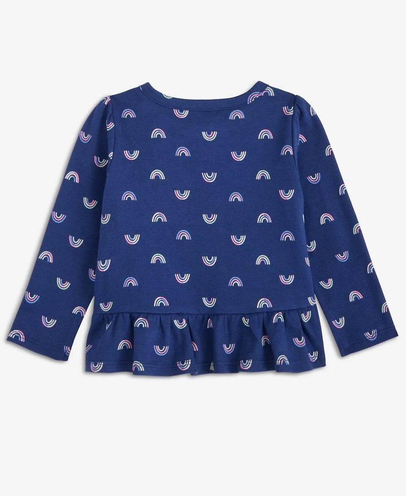 First Impressions Baby Girls' Long-Sleeve Cotton Rainbow-Print T-Shirt, Macy's Exclusive