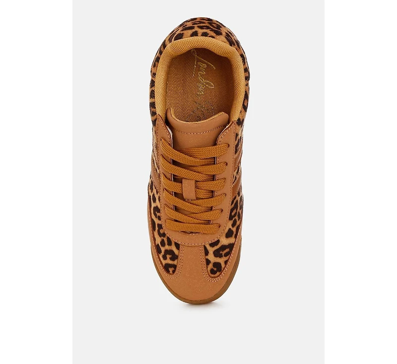 Panther Leopard Print Microfiber Sneakers Women
