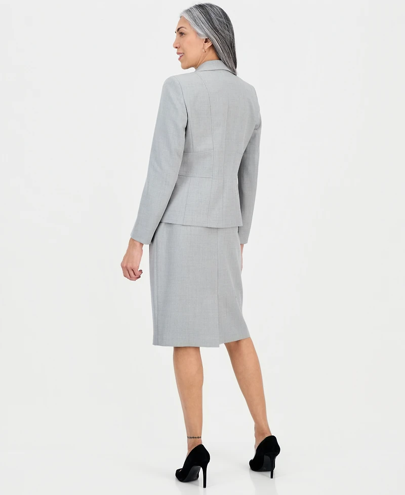 Le Suit Women's Peak-Lapel Slim-Fit Skirt