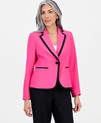 Le Suit Women's Notch-Lapel Colorblocked Pantsuit