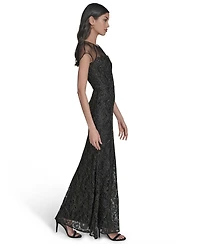 Eliza J Women's Cap Sleeve Shirred Long Gown
