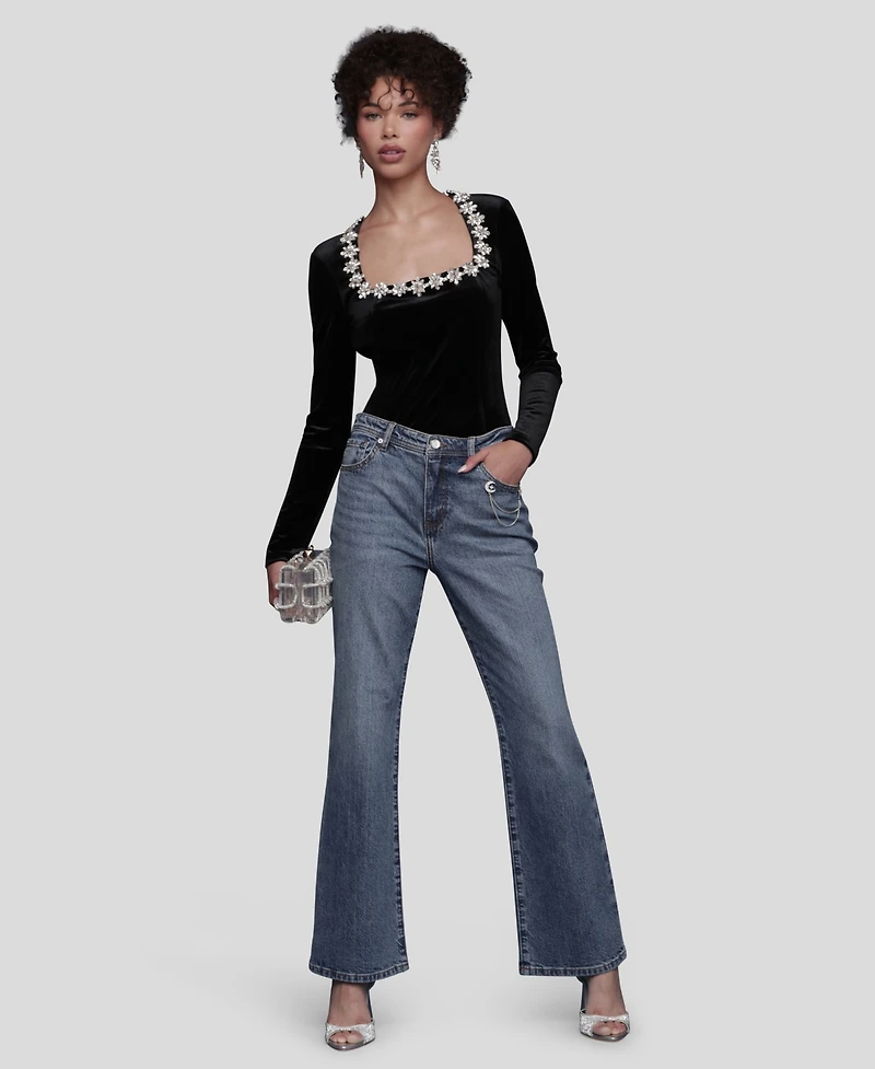 Avec Les Filles Women's Mid Rise Bootcut Jeans