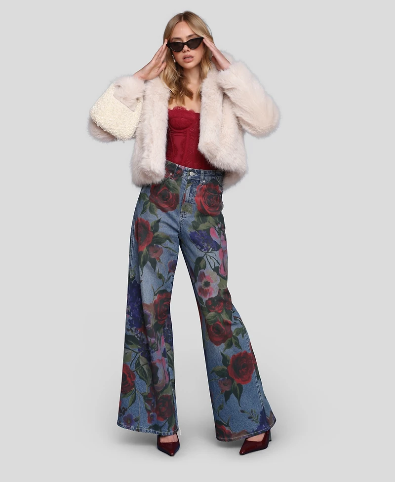 Avec Les Filles Women's Cropped Long Sleeve Jacket